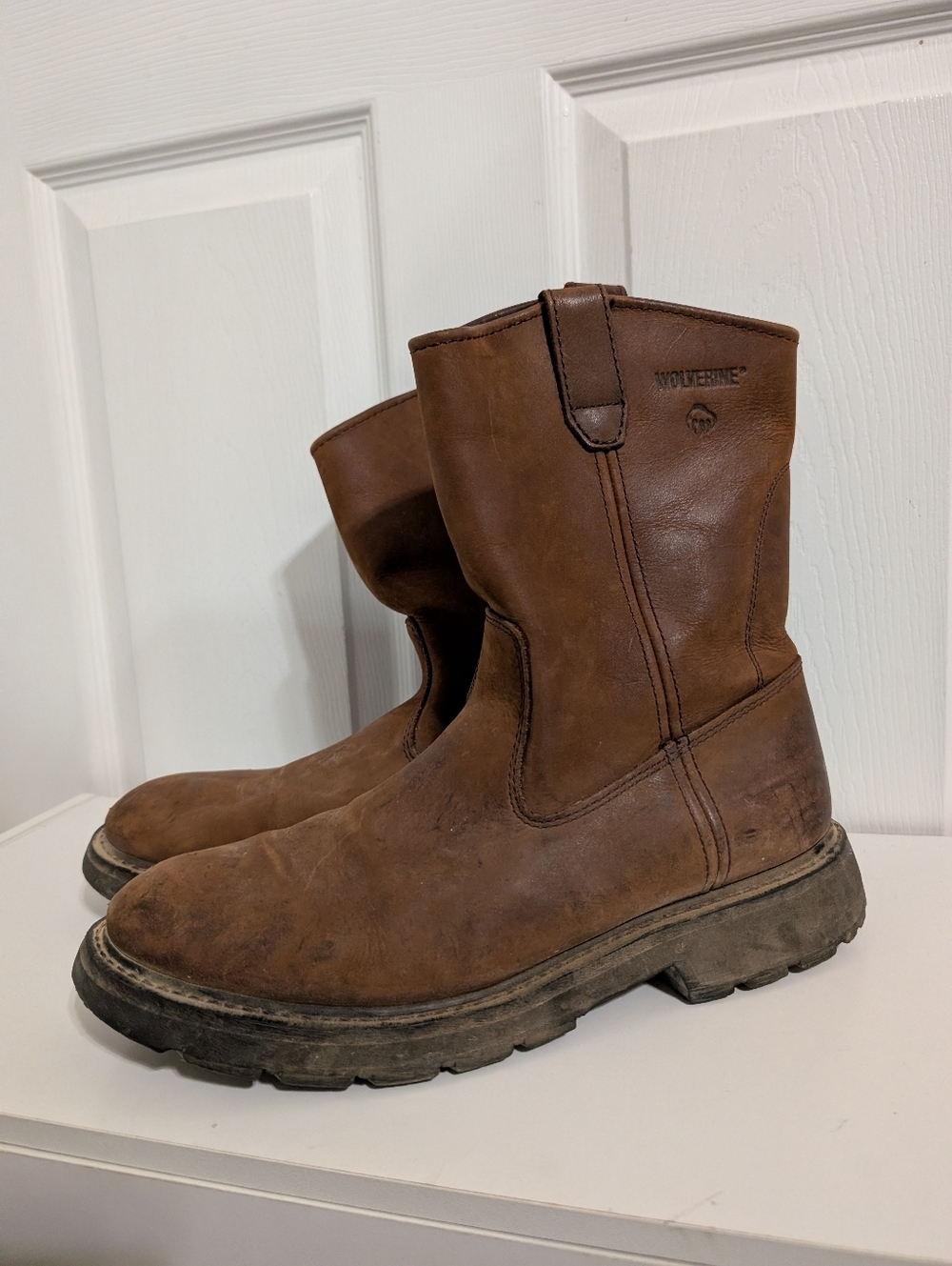 Wolverine Mens Boots Brown Wellington Leather Waterproof Size 12 EW Extra Wide